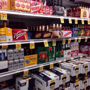 shelves of beer