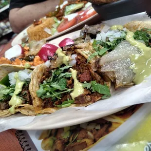 Campachana Tacos  OMG mixed Steak and Chorizo w Sauteed Onions and Jalapeno $1.50 each