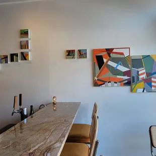 a long table and chairs