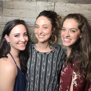 This is us on each side of our piercer. I feel terrible that I'm so bad with names, but she was amazing!