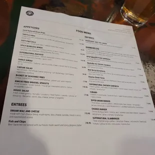 Food menu