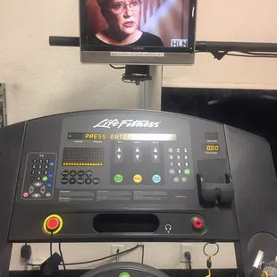 Every treadmill and elliptical has a tv attached to it :)
