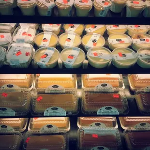 Take your pick of many dairy filled desserts: flan, cheese flan, coconut flan, arroz con leche, tres leches...