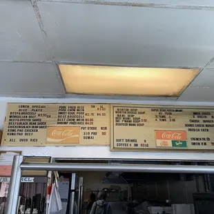 lunch special menu