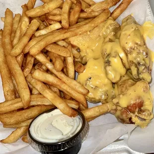 Garlic Parmesan Wings &amp; Fries