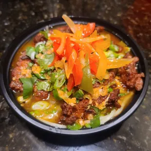 a bowl of food