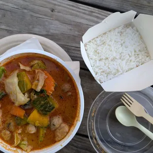 Pumpkin curry with veggies (no bell peppers)