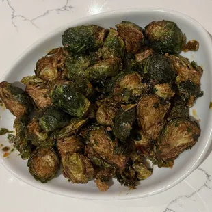 Crispy Brussels Sprouts with chili butter