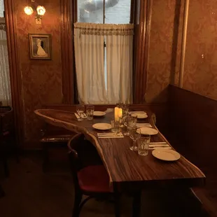 Nice live edge tables in the back