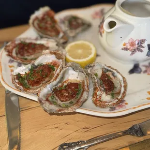 Roasted oysters