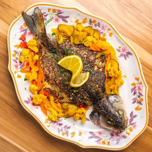 Spatchcocked Branzino