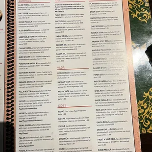 a menu for a restaurant