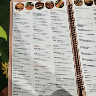 a menu for a restaurant