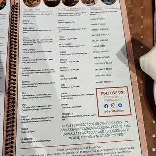 sushi and sashimi, menu