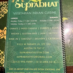 menu