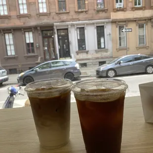 Iced latte and iced americano