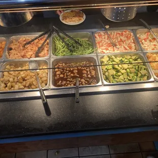 Shrimp and crab Italian fried shrimp  green beans Sauteed Mushroom orange fried okra