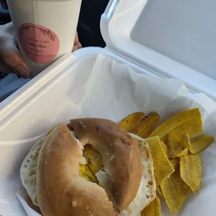 Bagels with Ham, Egg, and Cheese