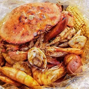 Cajun Style Combo Bucket #2 with the Whole Crab