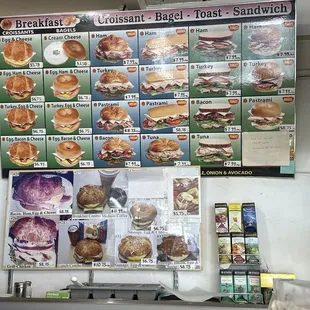 Sandwich menu