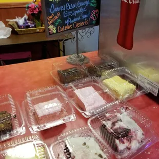 a variety of desserts