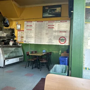 Menu wall and interior