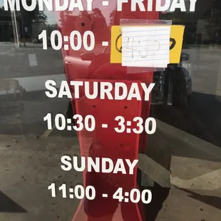 Hours posted on yelp are not accurate