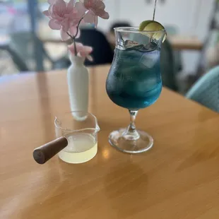 Magic butterfly pea limeade at Supreme Thai bistro