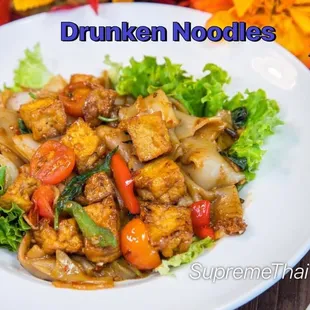 Drunken noodles at Supreme Thai bistro