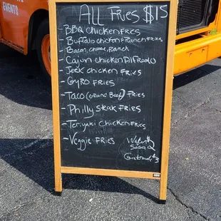 Fry menu