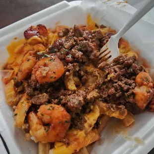 Steak and shrimp fries