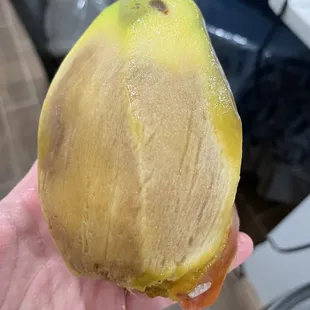 Bought a case of mangos yesterday. And this is what I get. Something I can't even eat.