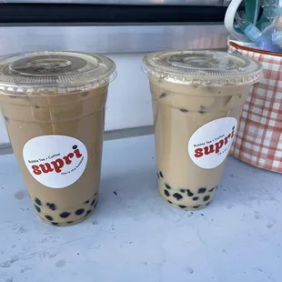 Both delicious boba drinks!