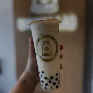 Jasmine milk the with boba