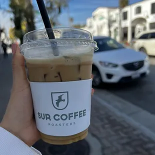 Honey and lavender latte with almond