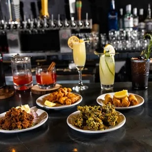 chicken wings and fried chicken, interior