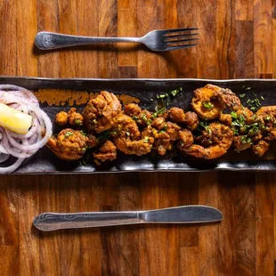 chicken wings and fried chicken, interior