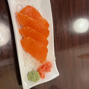 salmon sashimi - look how beautiful!