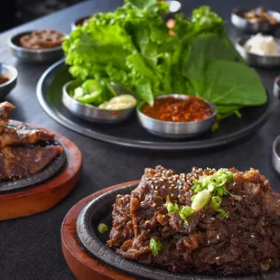 Wrap your short ribs &amp; bulgogi with ssam wrap sets. Complete with garlic, jalapenos, and ssam jang dip.