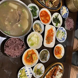 our spread - the soup (kalbi tang) wasn't very good
