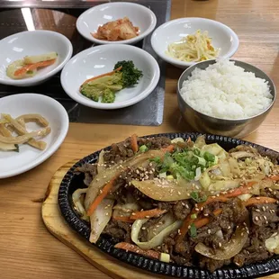 Korean bulgogi dinner