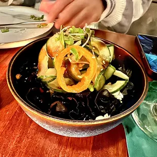 Chilled black mushrooms