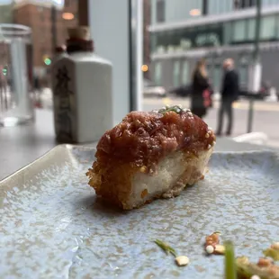 Crispy rice (forgot to take a photo of the whole dish!)