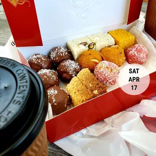 a box of assorted pastries