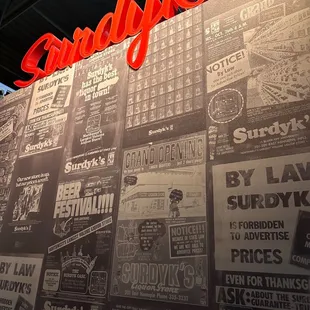 Wall of old ads