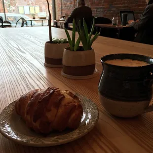 Dirty chai latte, chocolate croissant pretzel