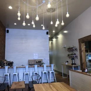 the interior of a coffee shop