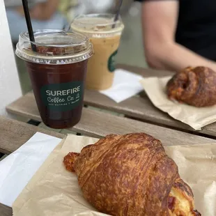 Ham &amp; Cheese Croissant, cold brew, surefire cold brew