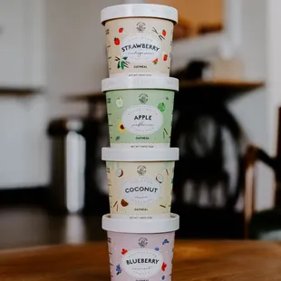 a stack of ice creams