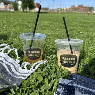 Lavender lemonade &amp; blueberry donut latte